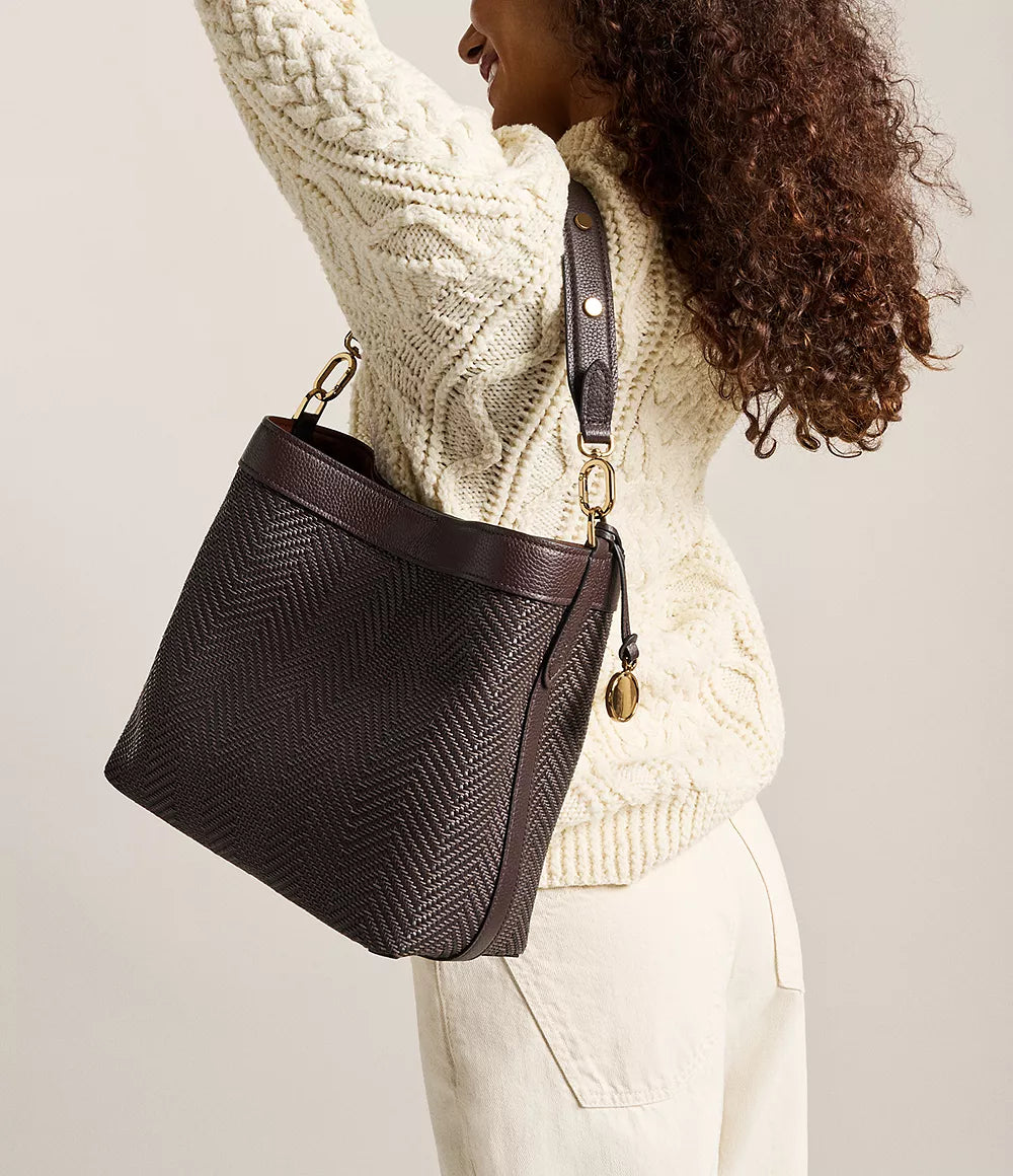 Jessie Woven Bucket Shoulder Bag