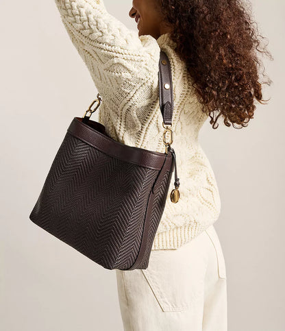Jessie Woven Bucket Shoulder Bag